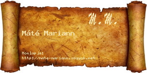 Máté Mariann névjegykártya