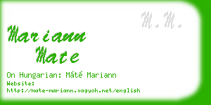 mariann mate business card