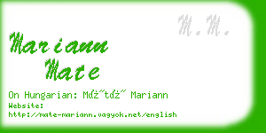 mariann mate business card